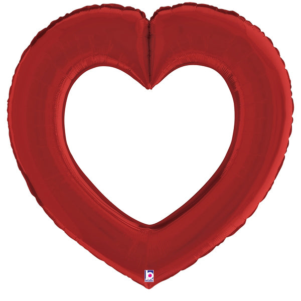 41" Linking Heart Satin Red Foil Balloon