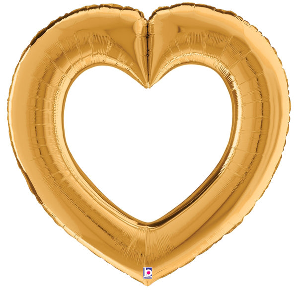 41" Shape Packaged Linking Heart Gold Foil Balloon