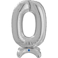 25" Number Standup 0 Silver Foil Balloon