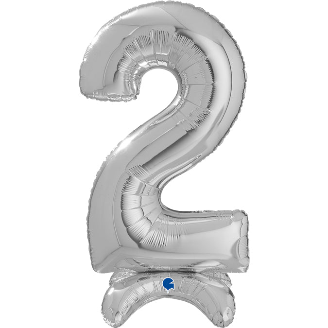 25" Number Standup 2 Silver Foil Balloon