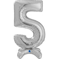 25" Number Standup 5 Silver Foil Balloon