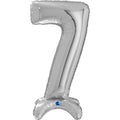 25" Number Standup 7 Silver Foil Balloon