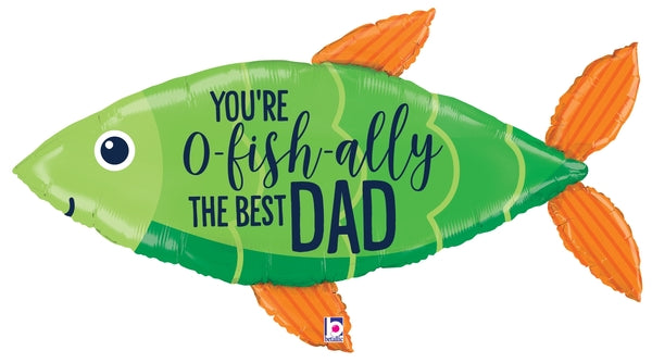 45" Foil Shape O'Fishally Best Dad Foil Balloon