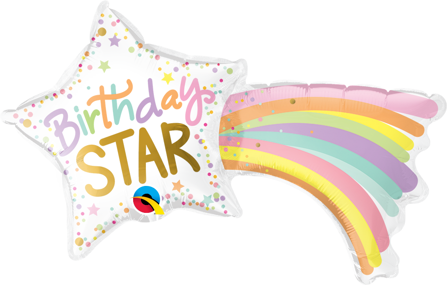 14" Airfill Only Shape Happy Birthday Star Balloon