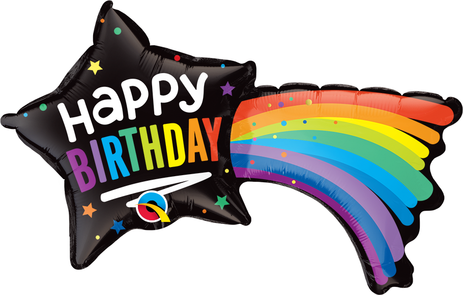 14" Airfill Only Shape Happy Birthday Shooting Star Balloon