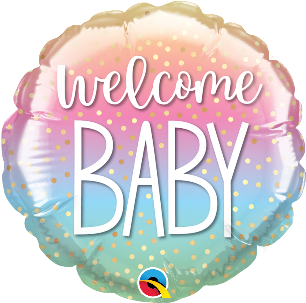 4" Airfill Only Round Welcome Baby Confetti Dots Balloon