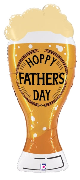 39" Foil Shape Packaged Hoppy Father's Day Beer Foil Balloon