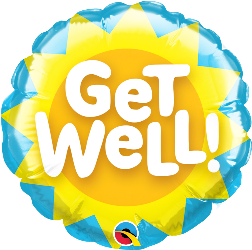 4" Airfill Only Round Get Well Sun Balloon