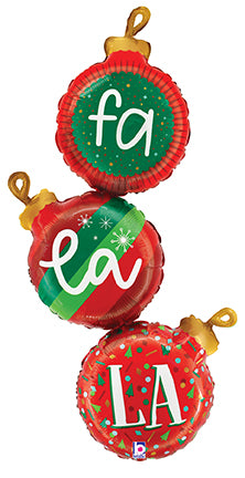 43" Fa La La Ornaments Foil Balloon