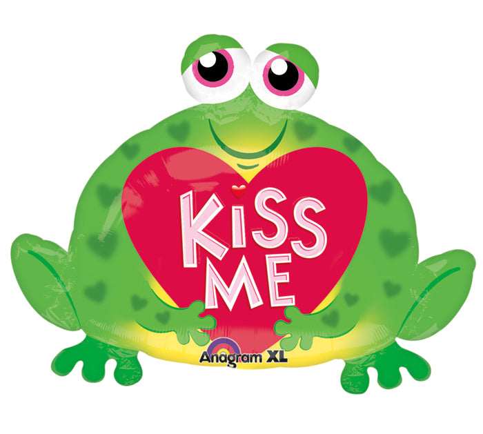 30" SuperShape Kiss Me Toad Balloon Packaged