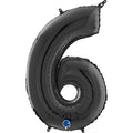 26" Midsize Foil Shape Balloon Number 6 Black