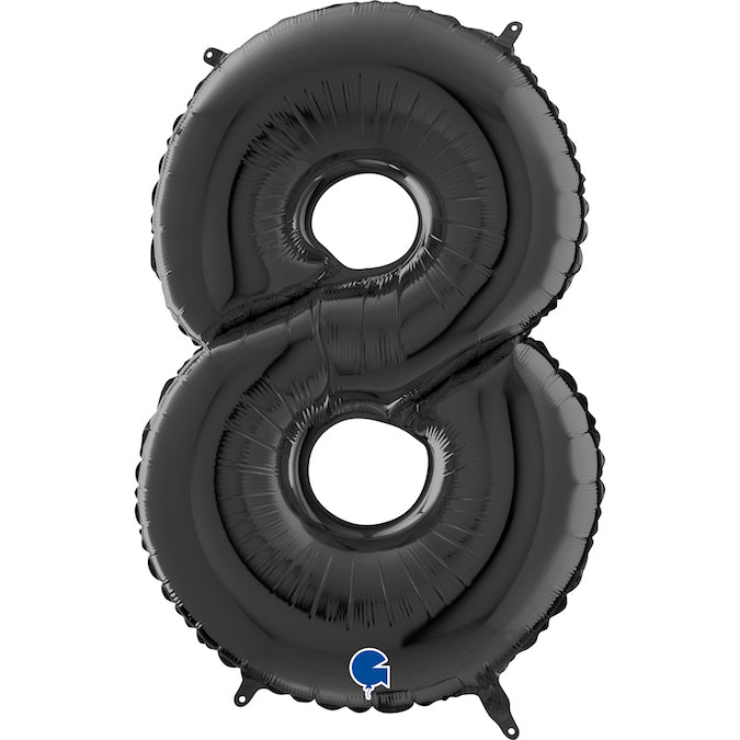 26" Midsize Foil Shape Balloon Number 8 Black
