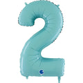 26" Midsize Foil Shape Balloon Number 2 Pastel Blue