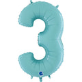 26" Midsize Foil Shape Balloon Number 3 Pastel Blue