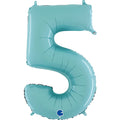 26" Midsize Foil Shape Balloon Number 5 Pastel Blue