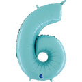 26" Midsize Foil Shape Balloon Number 6 Pastel Blue