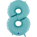 26" Midsize Foil Shape Balloon Number 8 Pastel Blue