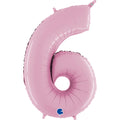 26" Midsize Foil Shape Balloon Number 6 Pastel Pink