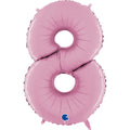 26" Midsize Foil Shape Balloon Number 8 Pastel Pink