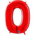 26" Midsize Foil Shape Balloon Number 0 Red