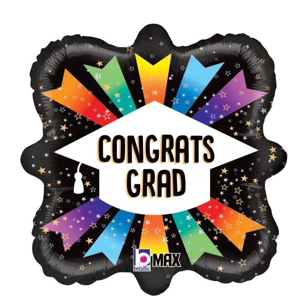 18" Max Float Congrats Grad Ribbon Foil Balloon