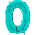 26" Midsize Foil Shape Balloon Number 0 Tiffany