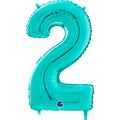 26" Midsize Foil Shape Balloon Number 2 Tiffany