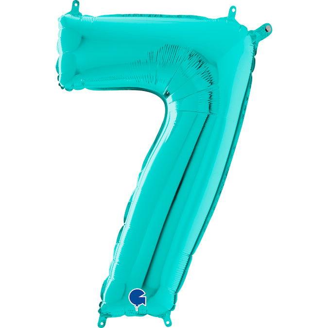 26" Midsize Foil Shape Balloon Number 7 Tiffany