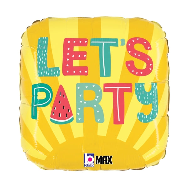 18" MAX Float Packaged Summer Let's Party Foil Balloon