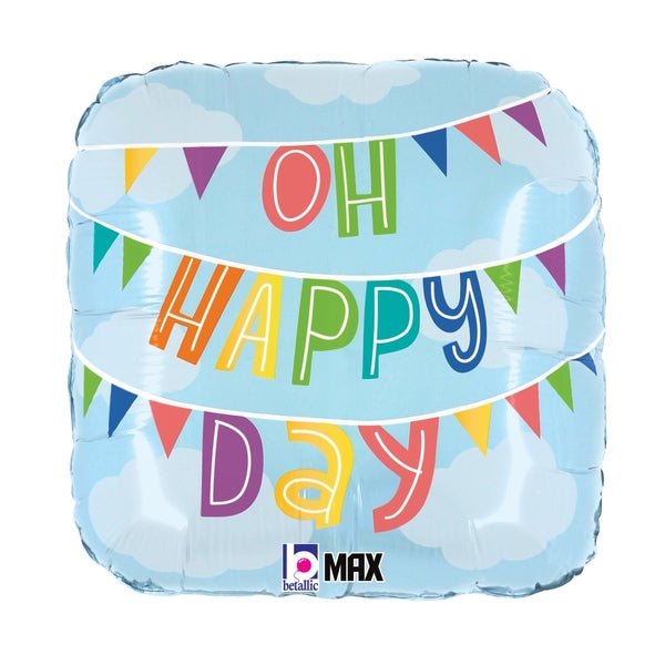 18" MAX Float Oh Happy Day Foil Balloon