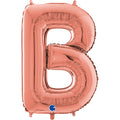 26" Midsize Letter Shape B Rose Gold Foil Balloon