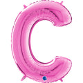 26" Midsize Letter Shape C Fuchsia Foil Balloon