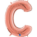 26" Midsize Letter Shape C Rose Gold Foil Balloon