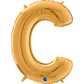 26" Midsize Letter Shape C Gold Foil Balloon