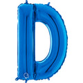 26" Midsize Letter Shape D Blue Foil Balloon