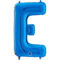 26" Midsize Letter Shape E Blue Foil Balloon