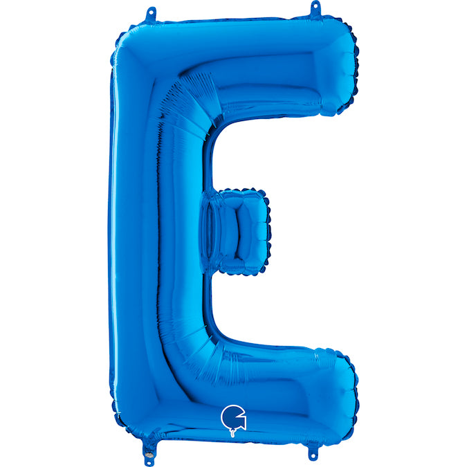 26" Midsize Letter Shape E Blue Foil Balloon