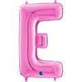 26" Midsize Letter Shape E Fuchsia Foil Balloon