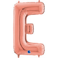 26" Midsize Letter Shape E Rose Gold Foil Balloon