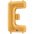 26" Midsize Letter Shape E Gold Foil Balloon