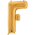 26" Midsize Letter Shape F Gold Foil Balloon