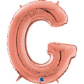 26" Midsize Letter Shape G Rose Gold Foil Balloon