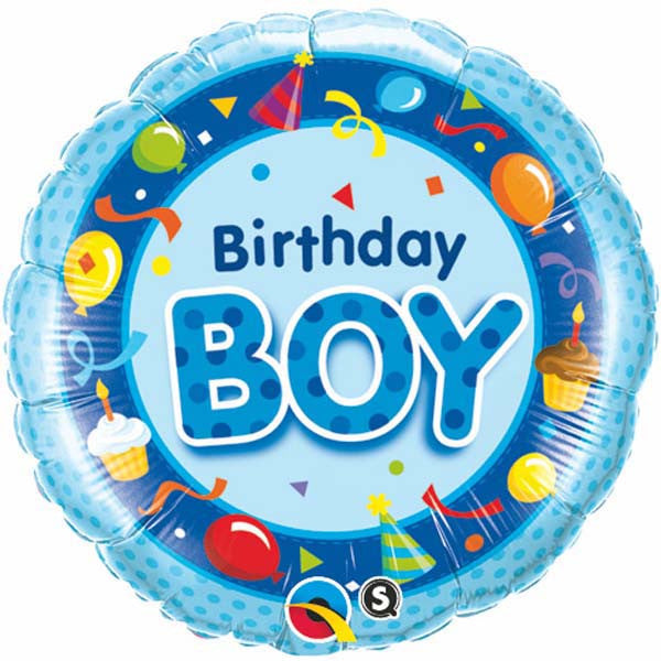 18" Birthday Boy Blue Mylar Balloon
