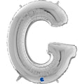 26" Midsize Letter Shape G Silver Foil Balloon