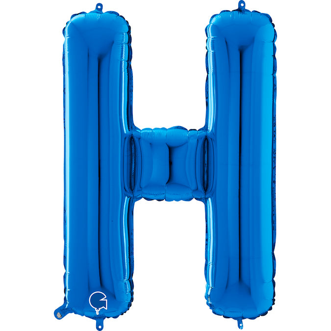 26" Midsize Letter Shape H Blue Foil Balloon