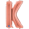 26" Midsize Letter Shape K Rose Gold Foil Balloon