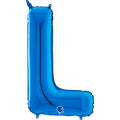 26" Midsize Letter Shape L Blue Foil Balloon