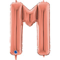 26" Midsize Letter Shape M Rose Gold Foil Balloon