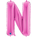 26" Midsize Letter Shape N Fuchsia Foil Balloon