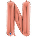 26" Midsize Letter Shape N Rose Gold Foil Balloon